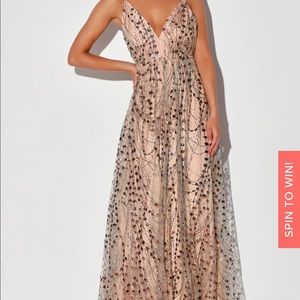 Lulus Luminous Night Taupe Glitter Sequin Dress